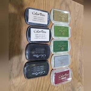 Ink Pad Set - Black, Gold, Green, Silver, Red